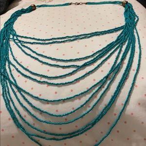 Teal beaded necklace